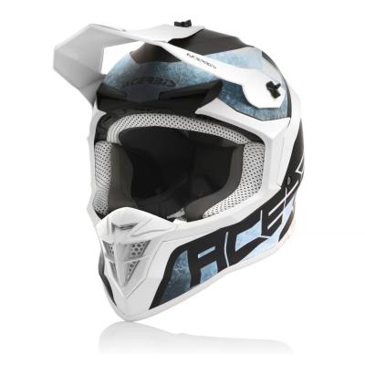 Casque cross Acerbis LINEAR WHITE/LIGHT BLUE 2023