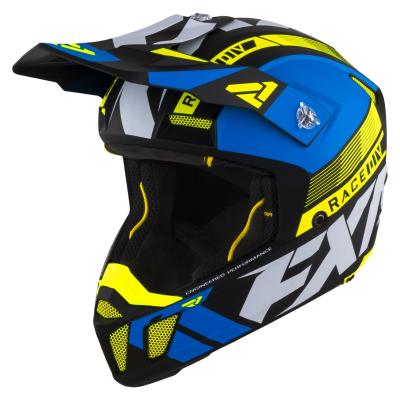 Casque cross FXR CLUTCH BOOST BLUE/HI VIS 2021