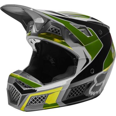 Casque cross Fox V3 RS MIRER - FLUO YELLOW 2023