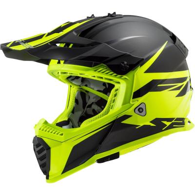 Casque cross LS2 MX437 - FAST EVO - ROAR - MATT BLACK H-V YELLOW 2023