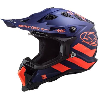 Casque cross LS2 MX700 - SUBVERTER EVO - CARGO MATT BLUE FLUO ORANGE 2023