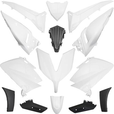 Kit carénage P2R blanc-noir brillant (14 pièces) maxi-scooter